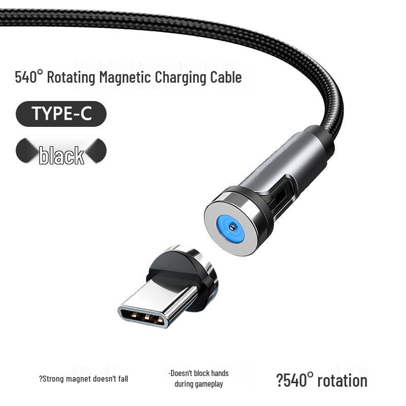 

Вращающийся на 540° Магнитный зарядный кабель: Гибкий кабель для передачи данных 3-в-1 2m