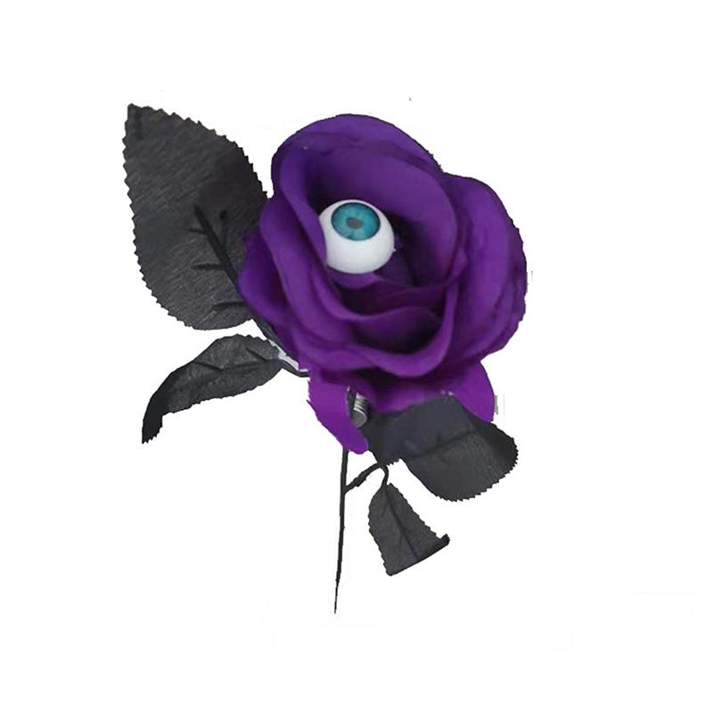 Flower Rose Artificial Flower With Eyeball Halloween Ghost Black Fake Flower