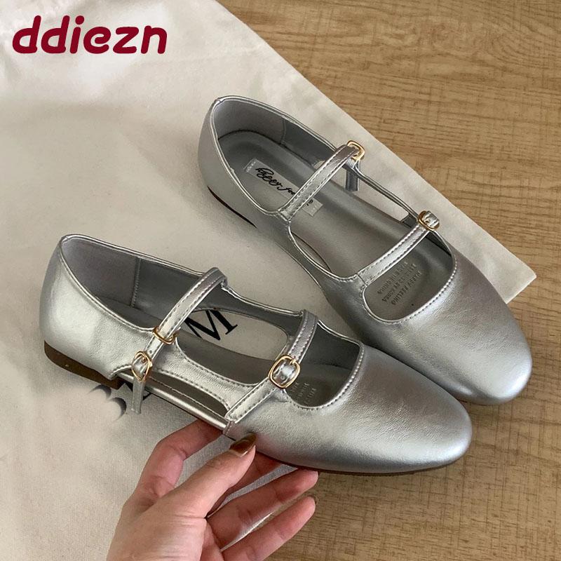 Fashion Female Buckle Strap Footwear New In 2025 Women Mary Janes Flats Shoes Summer Spring Fashion Shallow Ladies Flats With Shoes