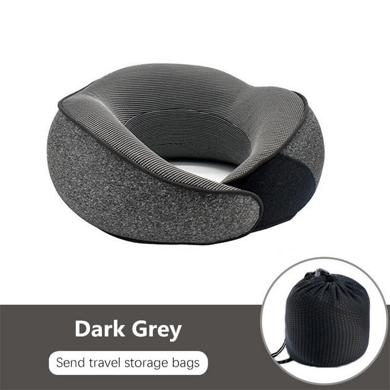 Travel Pillow 100% Pure Memory Foam Travel Neck Pillow with 360º Ergonomic Design U-Shaped Airplane Neck Pillow For Office Car