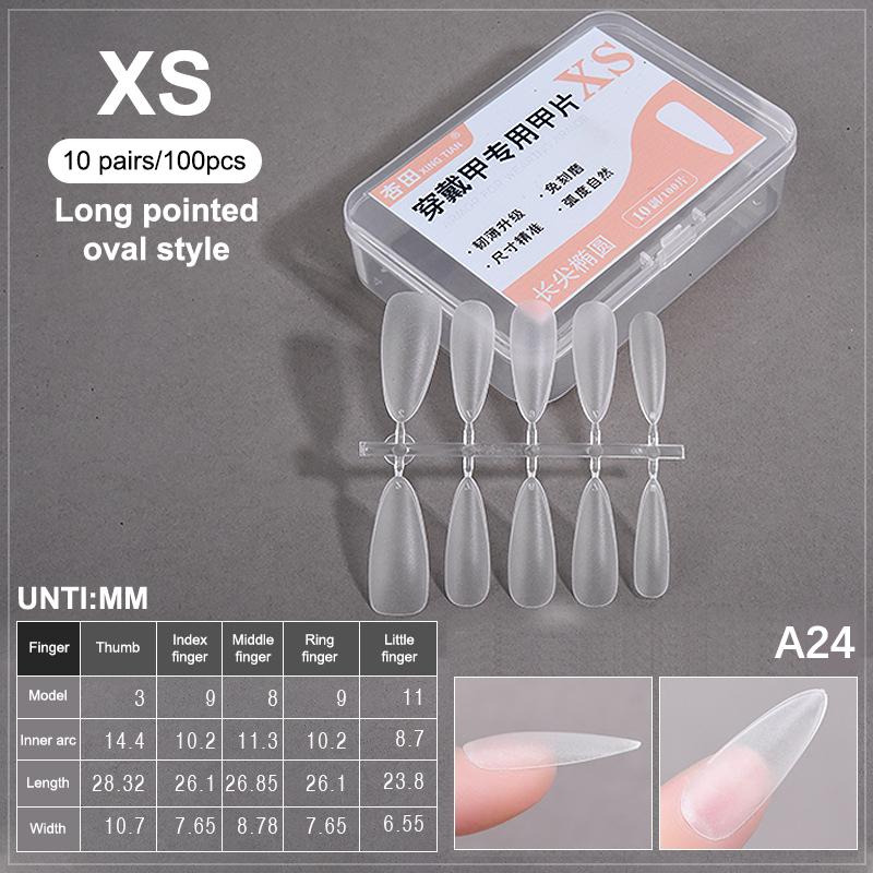 100PCS/Box Fake Nail Tips Medium Design Matte Finish False Nails Manicure Tool Extension Press On Nails