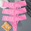 Frauen Mode Gestickte Blumen Dessous Höschen Einfarbig Niedrige Taille Slips Frauen Nachtwäsche Unterwäsche