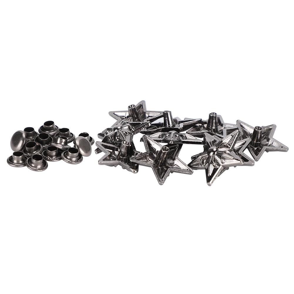 50 Sets Star Rivets Stud Screw Leathercraft Button 16mm DIY Accessories for Belt Luggage Clothing