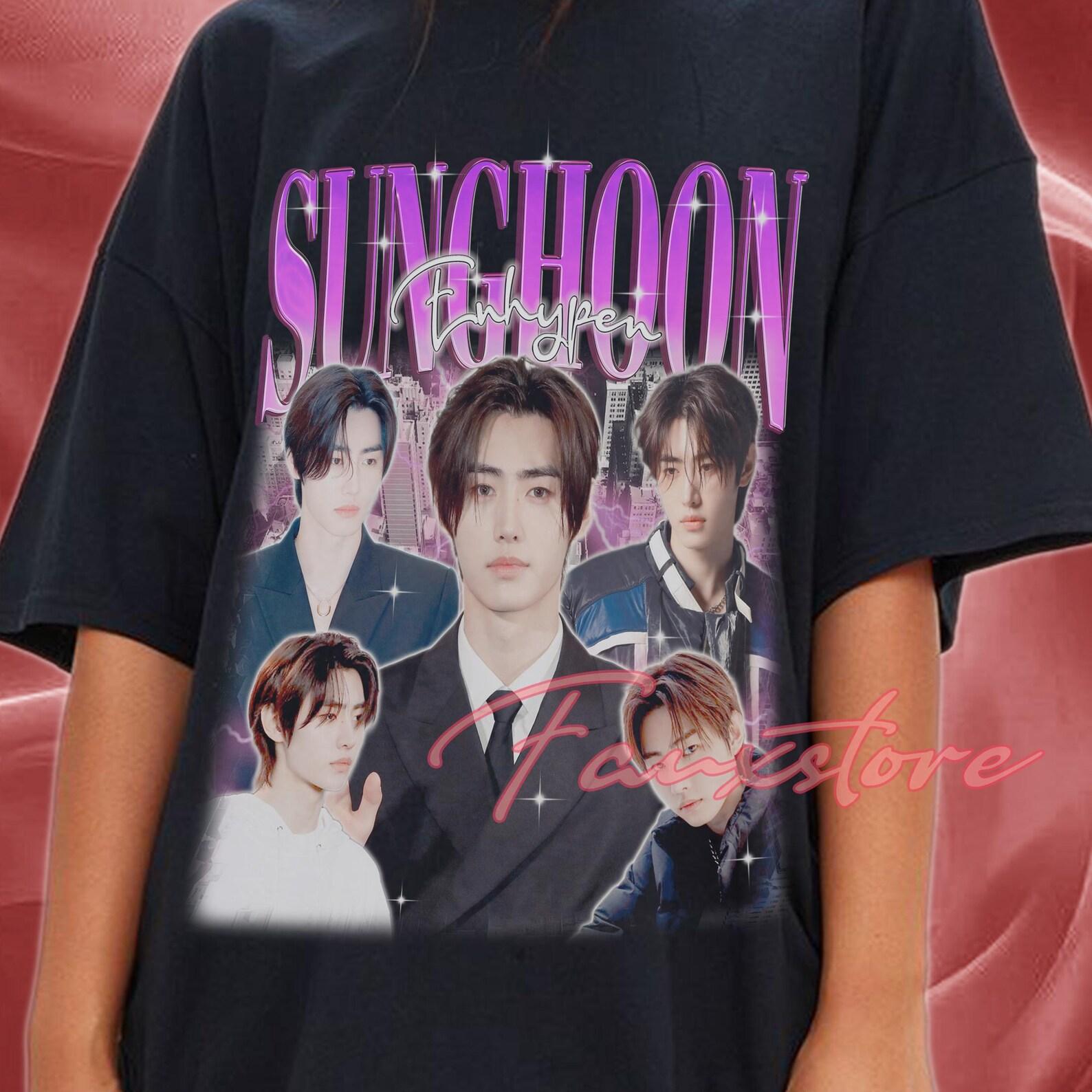 Sunghoon Graphic T-Shirt: 100% Cotton, Vintage Style Print M