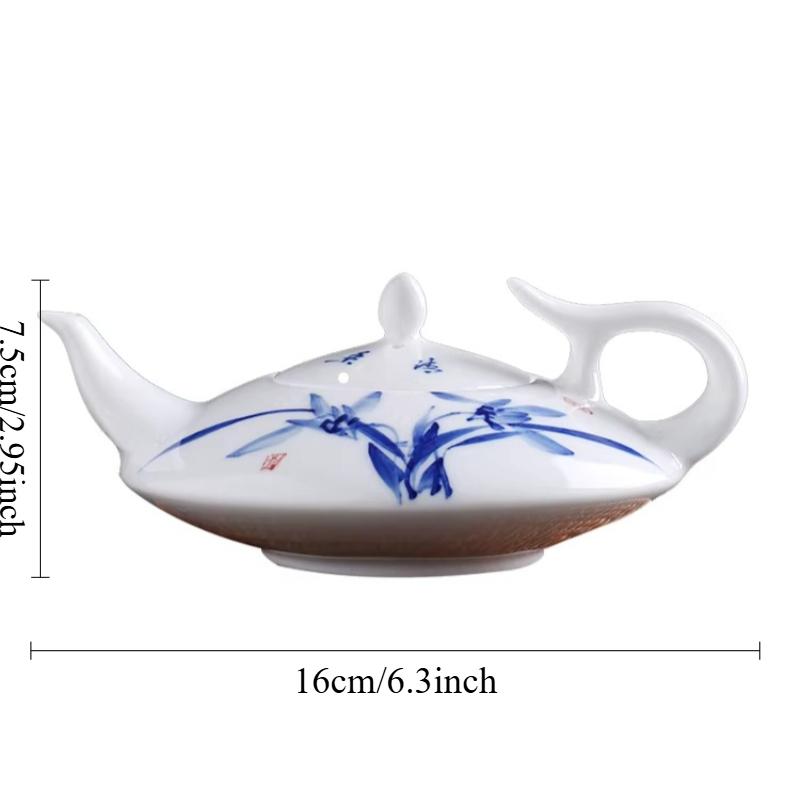 230ml Jingdezhen White Porcelain Teapot Chinese Blue and White Porcelain Teapot Household Large Capacity Teapot Teaware