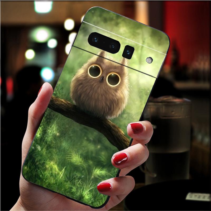 Husă Telefon pentru Google Pixel 7 Pro 7 6A 6 Pro 5A 4A 3A Pixel 4 XL Pixel 5 6 4 3 XL 3A XL 2 XL Animal Drăguț Desene Animate Bufniță Husă Fundă