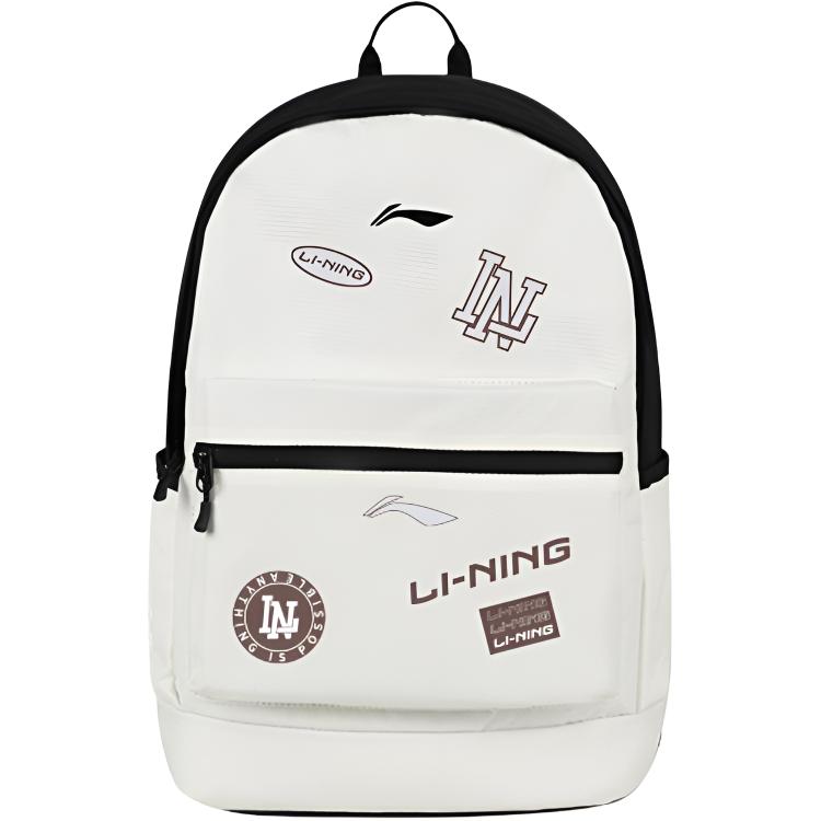 Li Ning Polyester Backpack Unisex Beige Black YBSU167-20