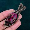 Faceted Kashmir Ruby Pendant Handmade Elegant Jewelry Copper Wire Wrapped Jewelry Real Gemstone Pendant Tree of Life Jewelry Gift for Him