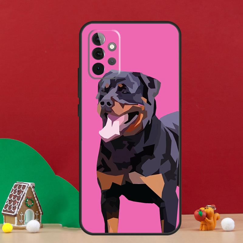 Cute Rottweiler Dog Case For Samsung Galaxy A54 A06 A16 A26 A36 A56 A53 A32 A52 A33 A13 A55 A35 A15 A14 A34 A17