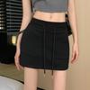 Sweet & Spicy Gray Drawstring Sports Skirt - 2023 Summer High-Waist A-Line Mini Skirt