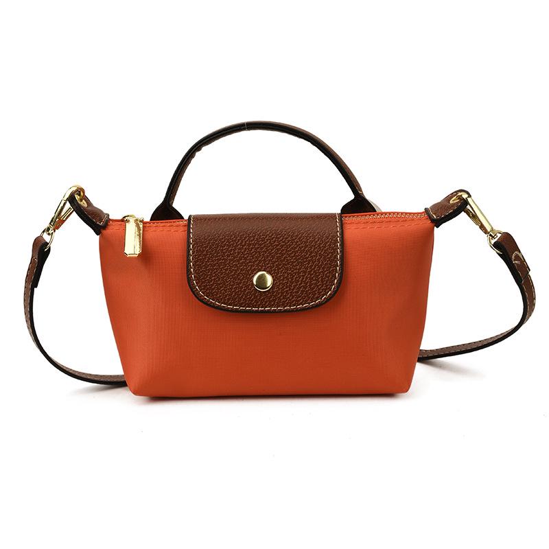 The BAY 2025 Dames Veelzijdige Nylon Crossbody Tas - Casual, Single-Shoulder Dumpling Design oranje