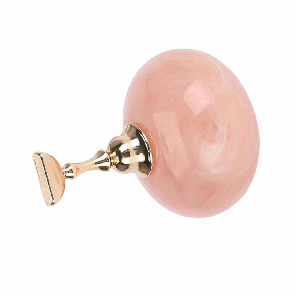 Manicure Display Practice Stand Shelf Nail Art Tip Holders Magnetic Golden Base Wooden Grain