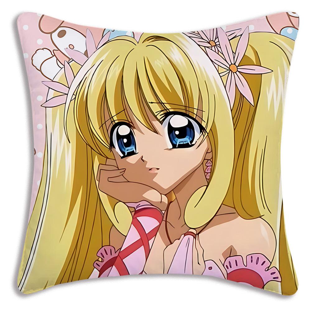 Anime M-Mermaid Melodys Pillow Covers Cartoon Sofa Decorative Home Double-sided Printing Short Plush Cute Cushion Cover