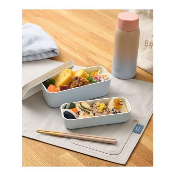 BRUNO Yamanaka-nuri Bicolor 2 Tier Lunch Box Bento Box Dishwasher Safe Microwave Gray No Size RBHK013-GY