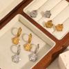 Stainless Steel Hot Selling Gold Plated Flower Pendant Accessories Earrings Vintage Fashion For Women Jewelry Gift