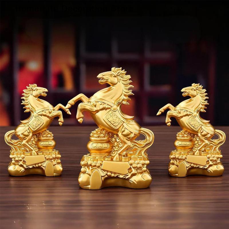 PVC Statue 2026 Year Of The Horse Feng Shui Zodiac Animal Sculpture Fortune Wealth Ornament For Desktop Bookshelf Decorative