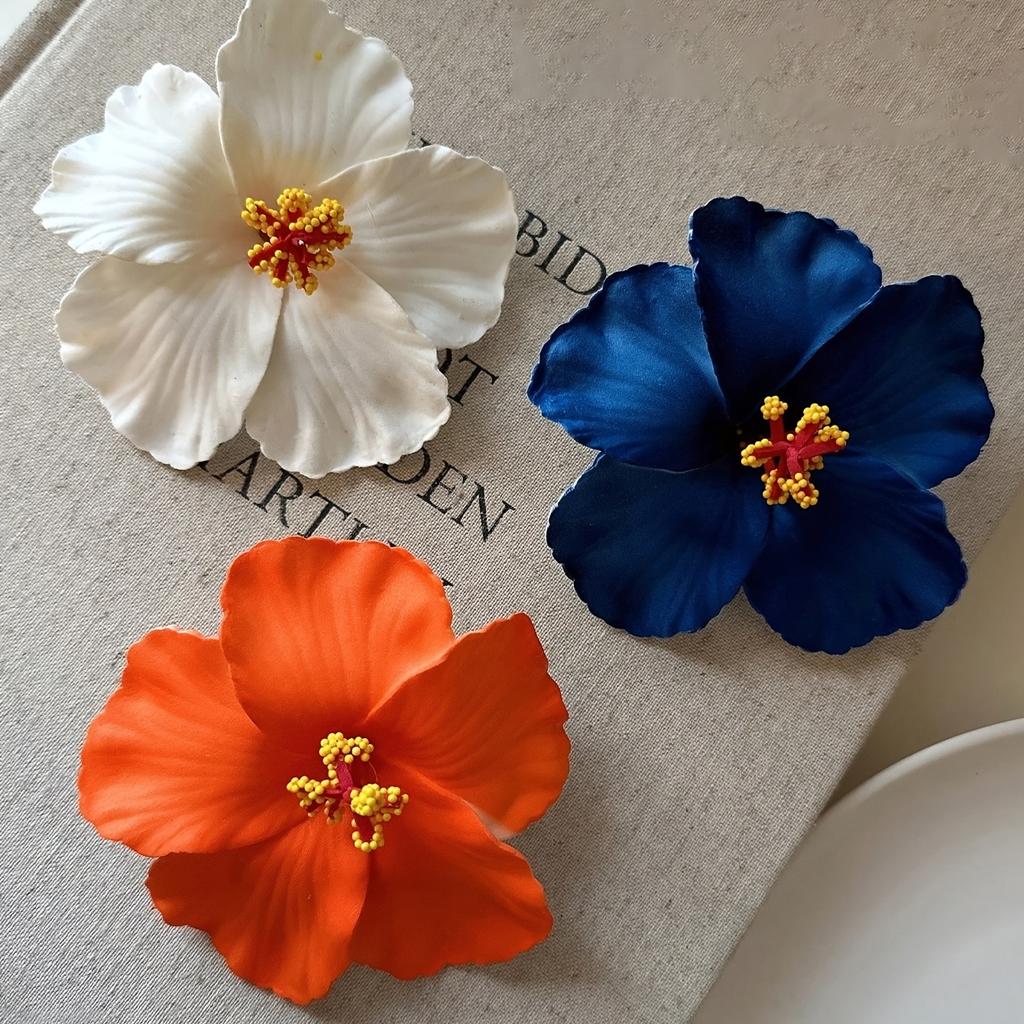 8pcs Hawaiian Flower Hair Clips Artificial Flower Clips Plumeria Hibiscus Flower Hair Clips Beach Party Summer Hair Accessories