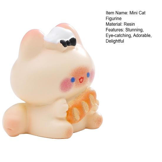 2 Pcs Miniature Cat Figurine Micro Resin Cat Statue Tiny Kitty Decoration for DIY Terrarium Crafts Cake Topper Fairy Garden Moss Landscape Decor