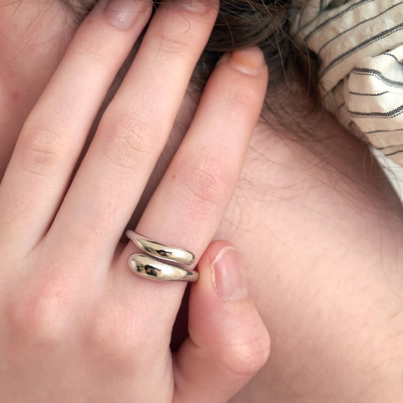 Halden Round Finish Two Line Ring (R003_silver)