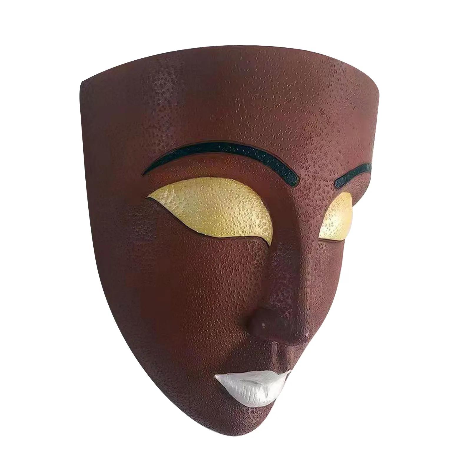 Цветочный горшок в виде человеческого лица из смолы Настенное кашпо из смолы Декор для стены в помещении и на улице Садовый декор 16.5X8.5X19CM