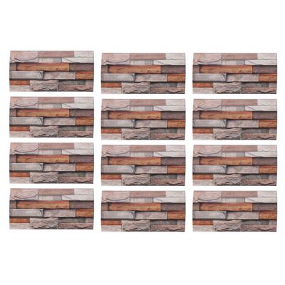 12pz Adesivo Murale Piastrelle PVC Spesso Autoadesivo Impermeabile Effetto Mattone Retrò Adesivo Murale per