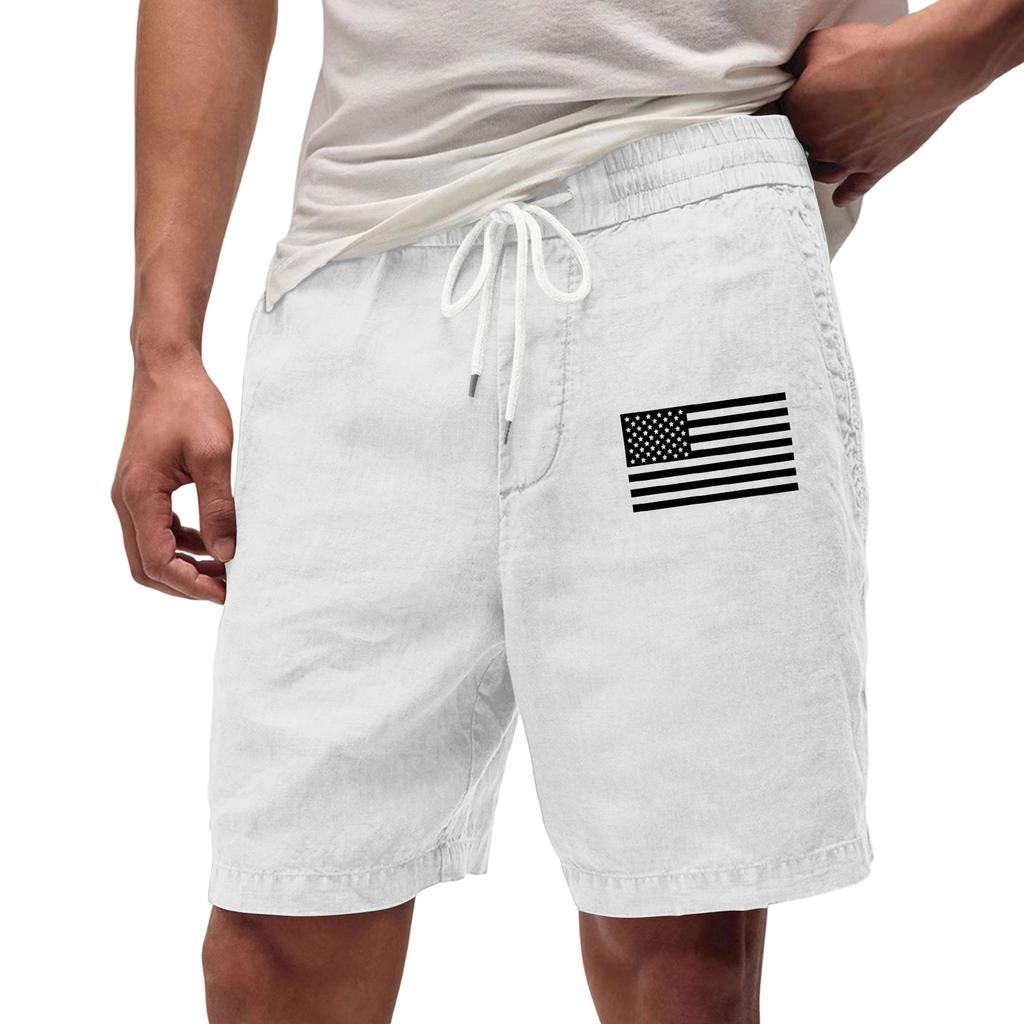 Men's Workwear Shorts With Multiple Pockets, Elastic Waistband, Loose Cotton, Casual Outdoor Lightweight Work Shorts