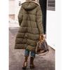 Solid Color Double-Sided Wear Hooded Cotton Coat, Thickened Slim Fit Long Sleeve Long Open Front Jacket
