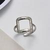 Yusen Fashion Stainless Steel Geometric Ring - Open Titanium Steel, Fade-Resistant Jewelry