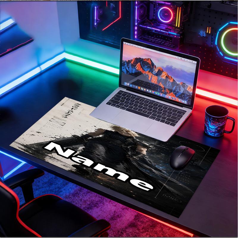 Custom Name Personalized Final Fantasy Pattern Mousepad, Laptop PC Desk Mat, Decorative Desk Mat for Home Keyboard Pad Gift