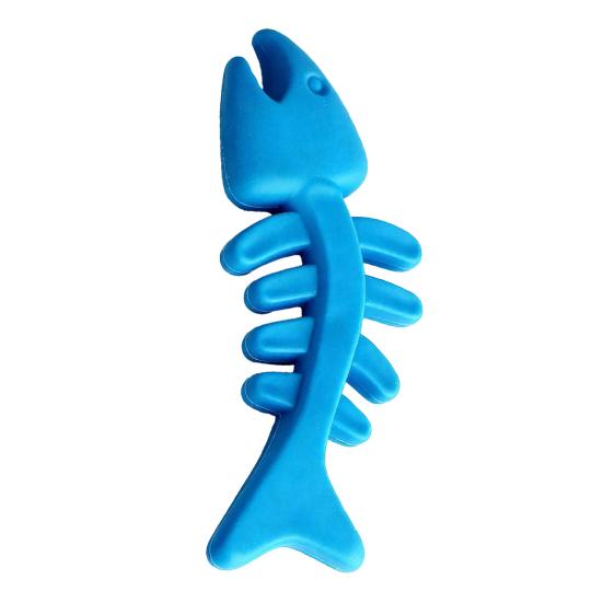 Gummi Knochen Hundespielzeug Fischgrätenform Hundekauspielzeug Zahnpflege Spielzeug für aggressive Kauer Interaktives Training Apportieren