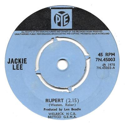 7inch Record JACKIE LEE (2) - Rupert 7N45003 Pye Records 1970 UK Children's Used