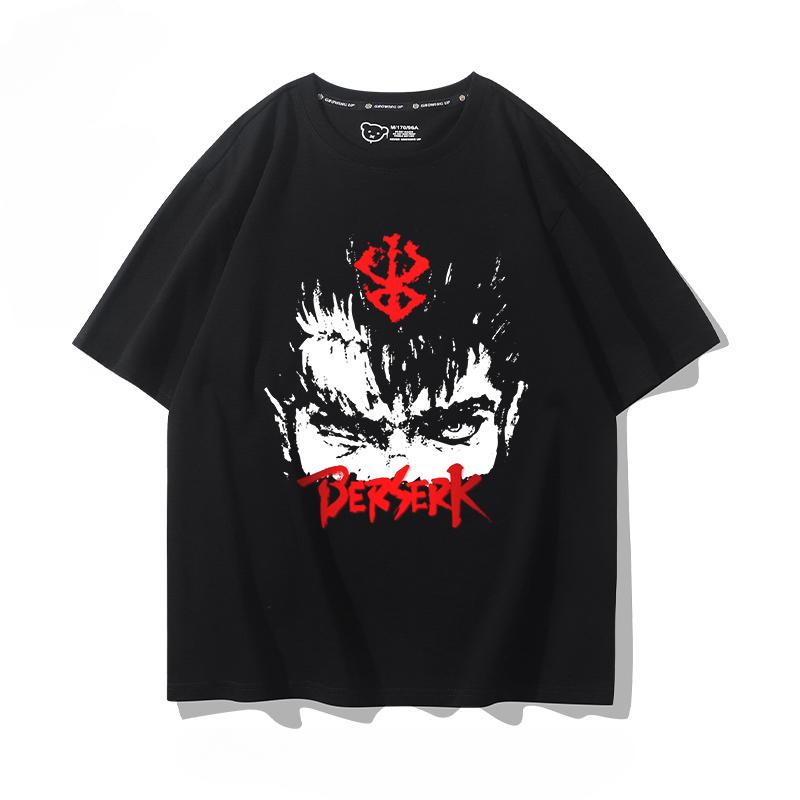 Berserk anime potisk osobnosti letní pánské 100% bavlna krátký rukáv venkovní ležérní pohodlné streetwear