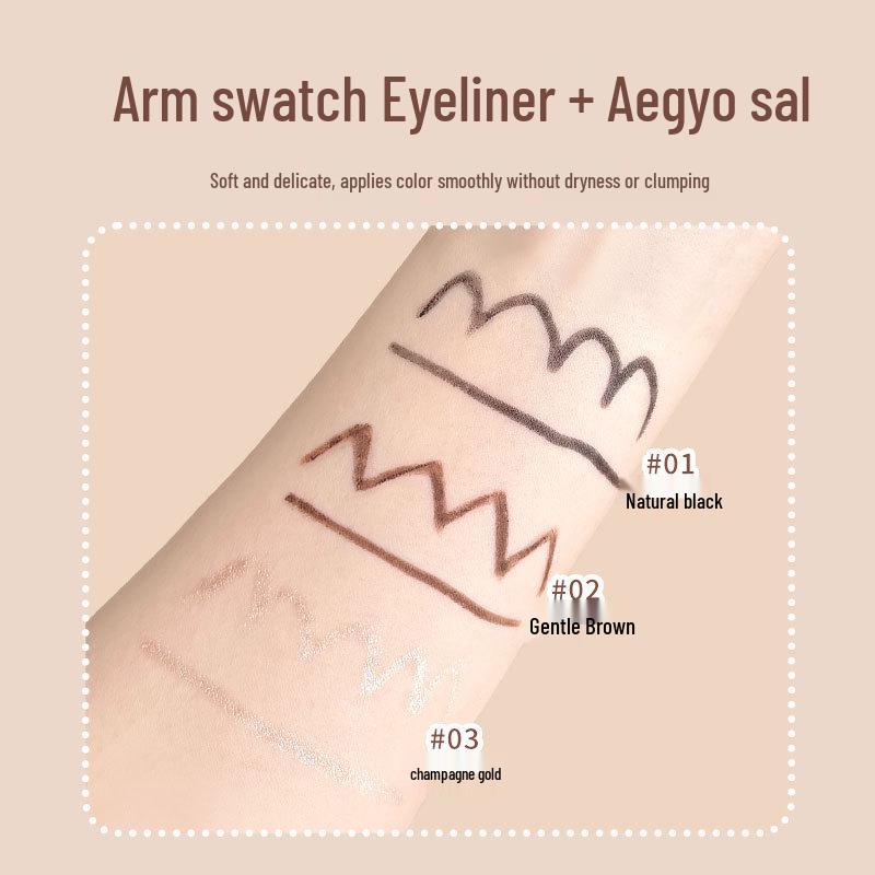 GECOMO Bright Eyes Wasserdichter Eyeliner Stift - Hochpigmentiert, Sanfte Anwendung, Perlmuttfarbener Feiner Glitzer, Langanhaltend, Wischfest.