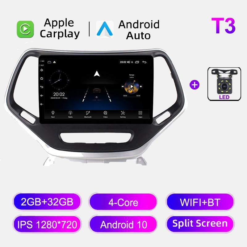 For JEEP Cherokee 5 KL 2014-2019 Android Car Radio Stereo Multimedia Player 2 Din Autoradio GPS Navigation Autoradio IPS Screen