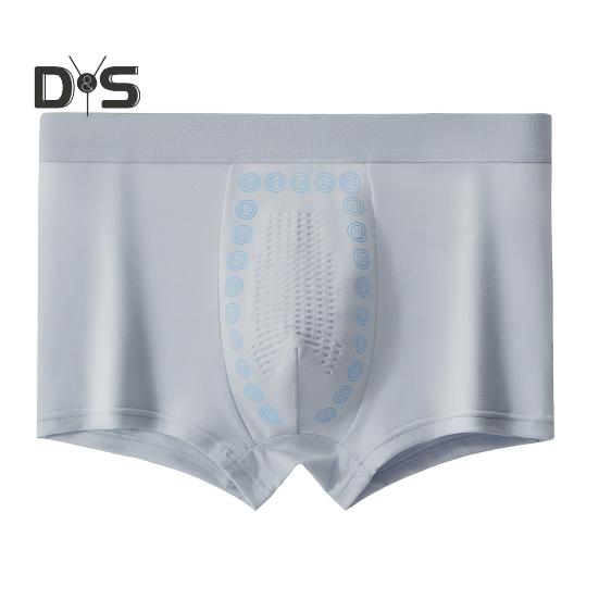 

Мужские трусы-боксеры, эластичные, средней талии, дышащие, гладкие шорты, однотонные, U-образные, выпуклые трусы L светло-серый