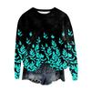 Women's Fashion Round Neck Pullover Top Long Sleeve Tee Printed Sweatshirt