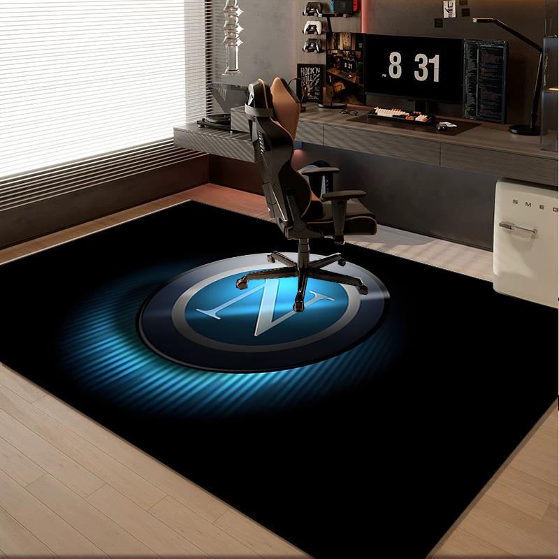 1PC Rug Electric Blue Napoli Logo Carpet, Chair Rug,Area Rug for Office Bedroom Living Rooms Bedroom, Doormat Decor Christmas Fan Gifts