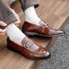 Herr sommar andningsbara slip-on läderloafers - Stor storlek formella business casual skor