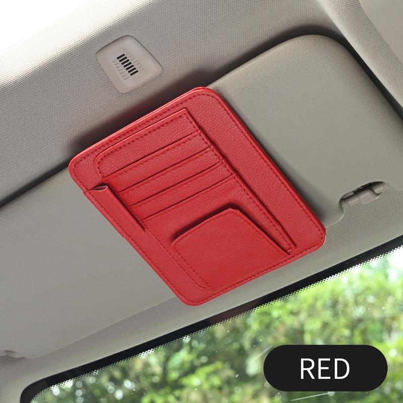 Car Sun Visor Point Organizer Storage Pocket Pouch Bag IC Card Glasses Storage Holder Clip Stowing Tidying Auto Car Accessories