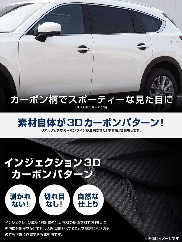 Samurai Produce Mazda Door Handle Protection Left and Right Set of Carbon Fiber Pattern CX-8 Covers, Garnish, 4,