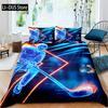 Kids Ice Hockey Duvet Cover Full Hockey Player Pattern Bedding Set Winter Sports Theme Quilt Cover for Youth Teen Boy Room Decor