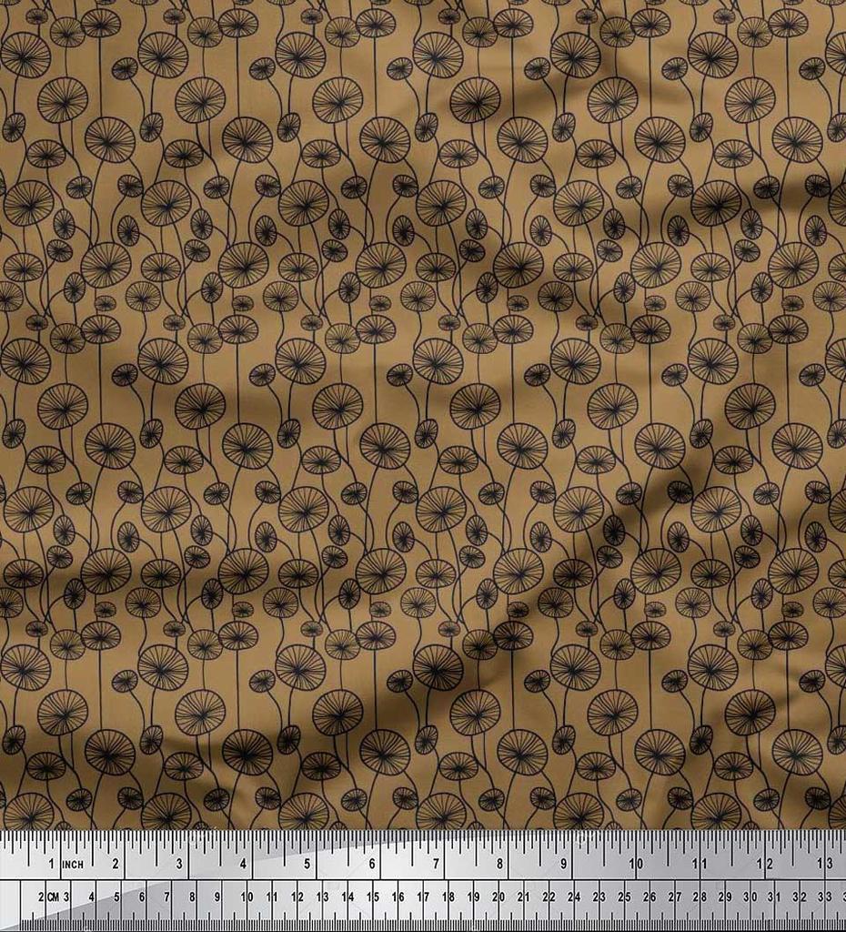 Soimoi Japan Crepe Satin Fabric Artistic Floral Decor Fabric Printed Metre 42 Inch