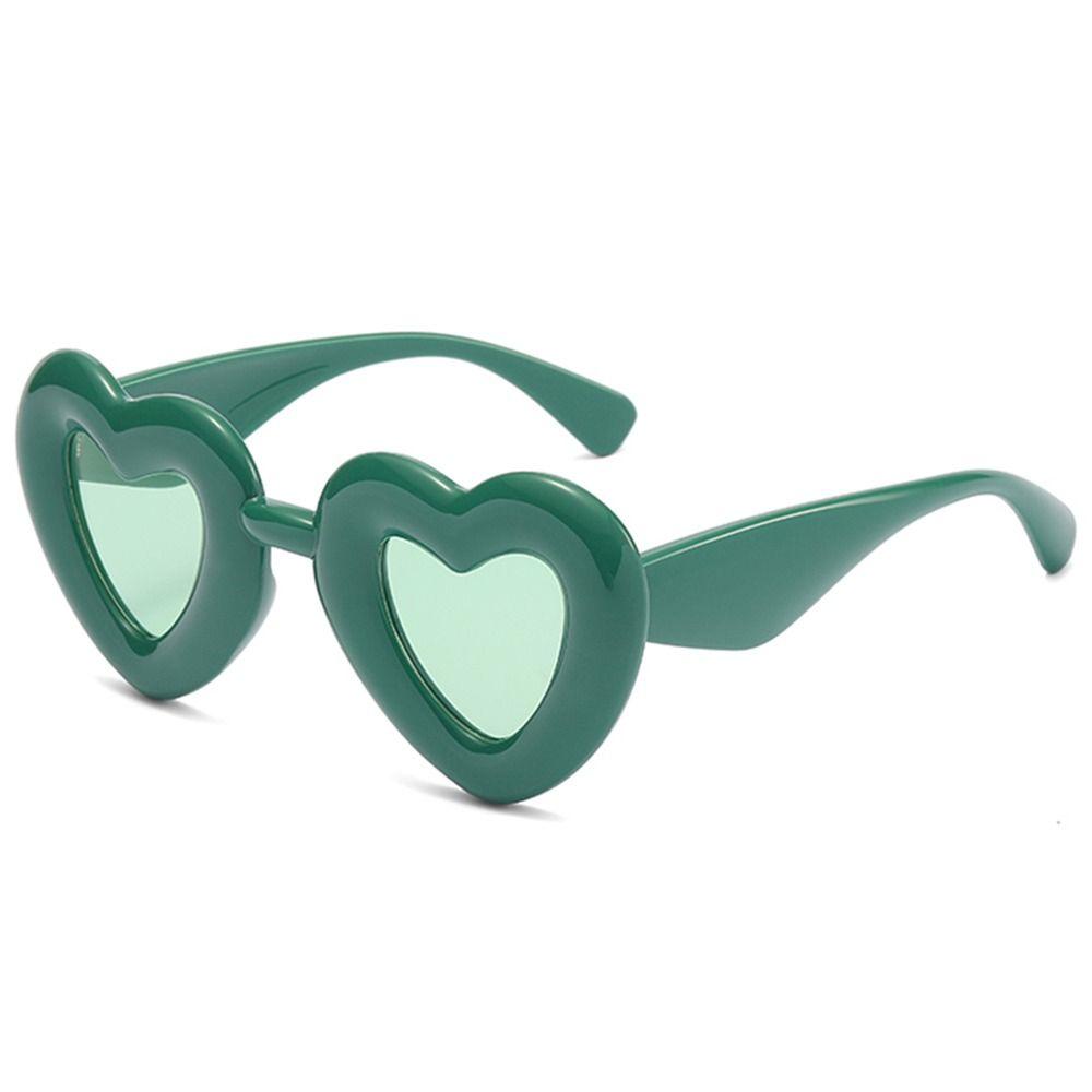 1pc Oversized Cute Heart-Shaped Inflated Sunglasses for Women Trendy Chunky Sun Glasses Retro Thick Frame Funny Shades
