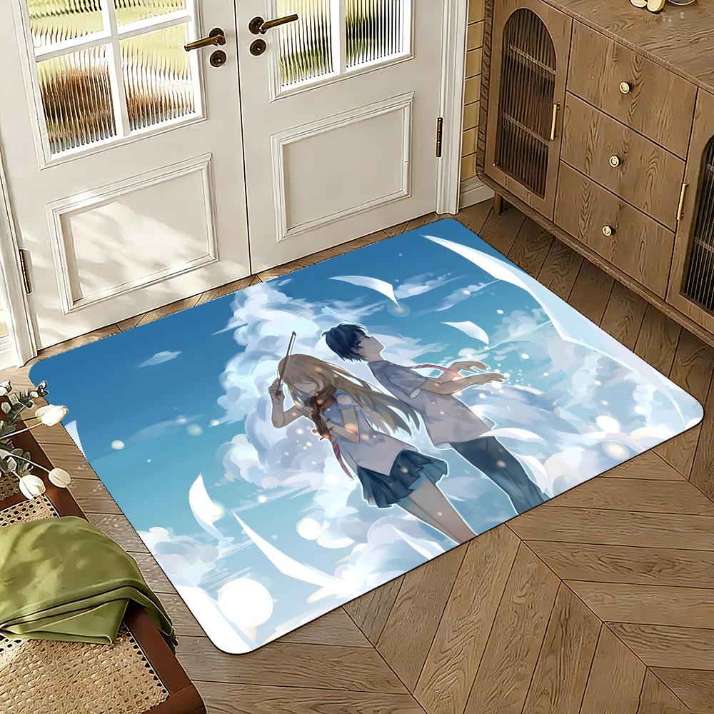 Your Lie In April Floor Mat Floor Mat Soft Flannel Non-Slip Door  Rug for Living Room