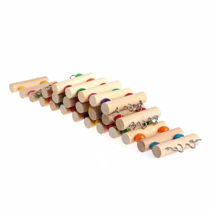 1PC Wood Ladder for Parrot And Hamster Climbing Rope Harness Cage Toy for Parakeet Pet Accessories