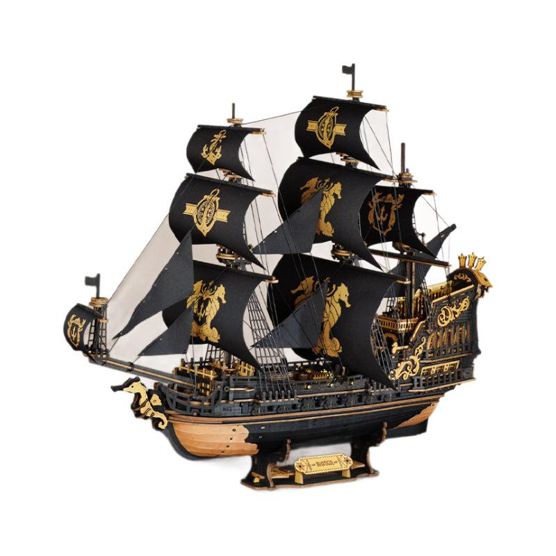 Ruoke Seahorse Sailing 3D Wooden Jigsaw Model - Creative Ornament