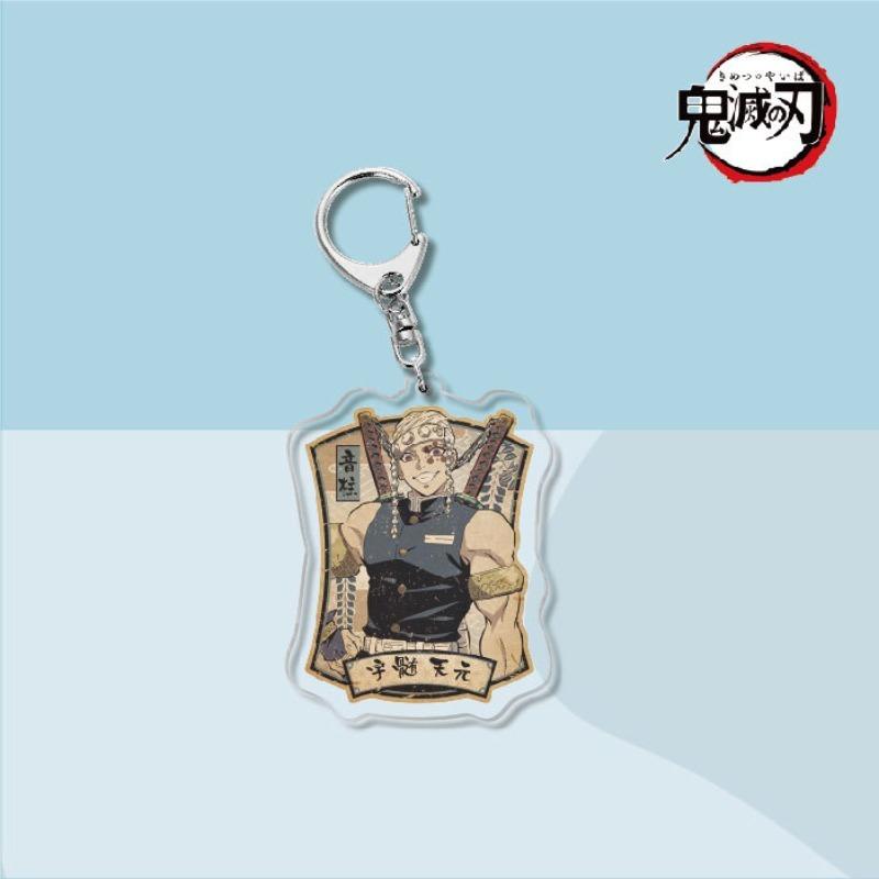 Tanjiro Nezuko Acrylic Keychain  Anime Character Pendant Car Key Chain Bag Hanging Gift Toy