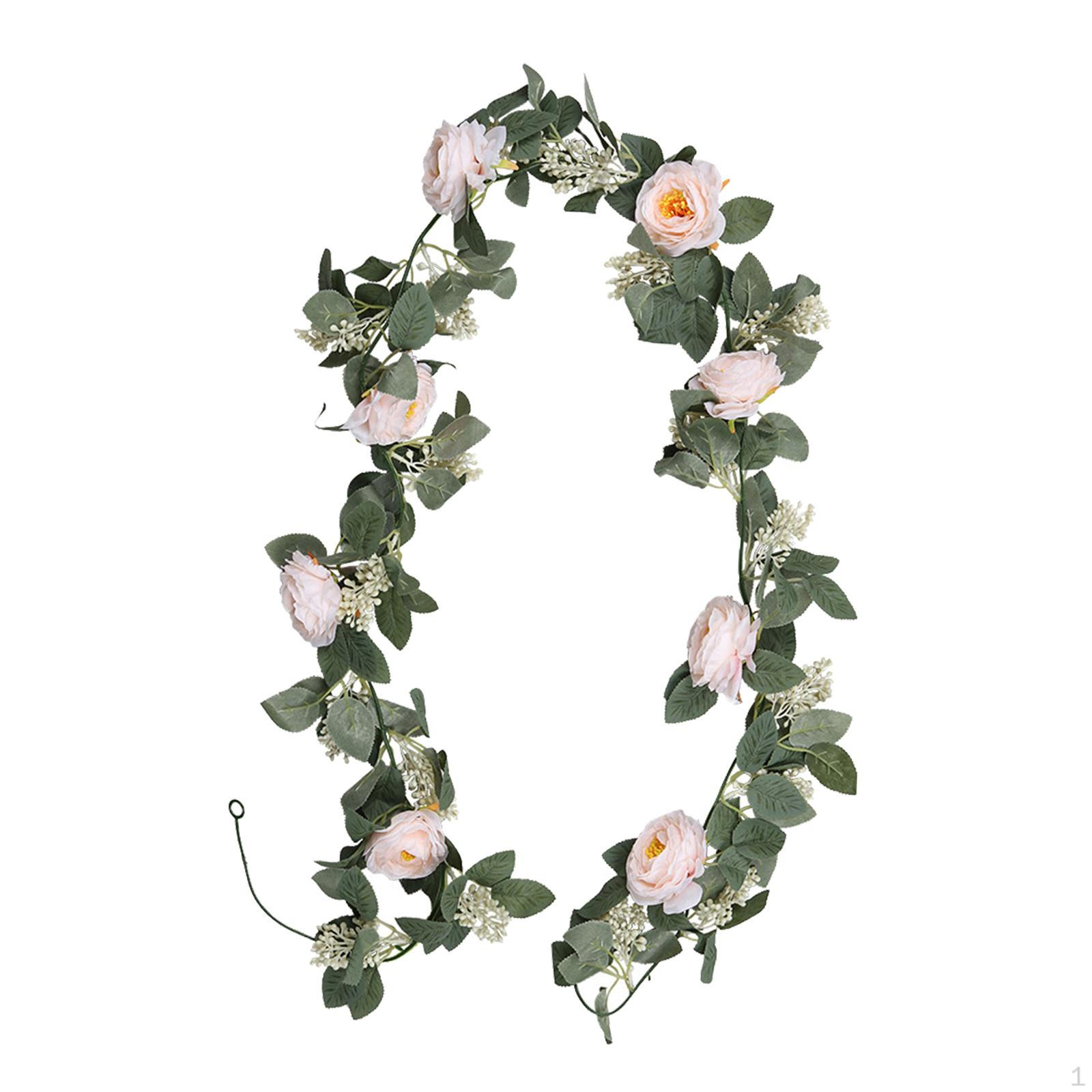 Искусственные Цветы Камелии Лозы Подвесные Зеленые Настенные Цветы для Рождественской Церемонии Light Pink