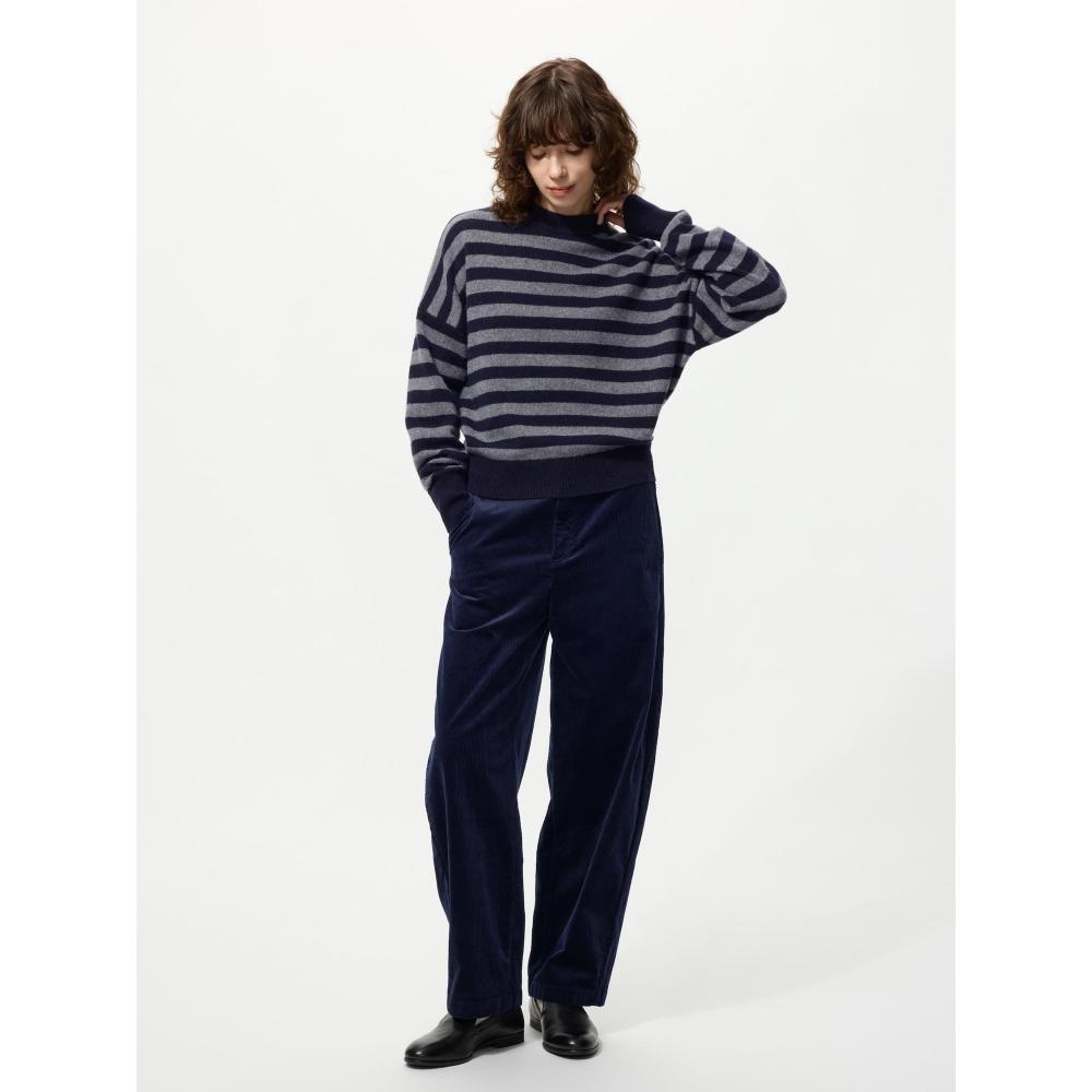 Uniqlo Lambswool Mock Neck Sweater  Stripe 