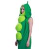1pcs/set Pea Pod Halloween Costume Vegetable Stage Party Outfit for Group Cosplay Breathable Polyester Adult Kids Funny Dress